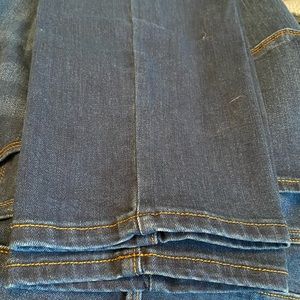 Old Navy dark wash power slim straight leg jeans.